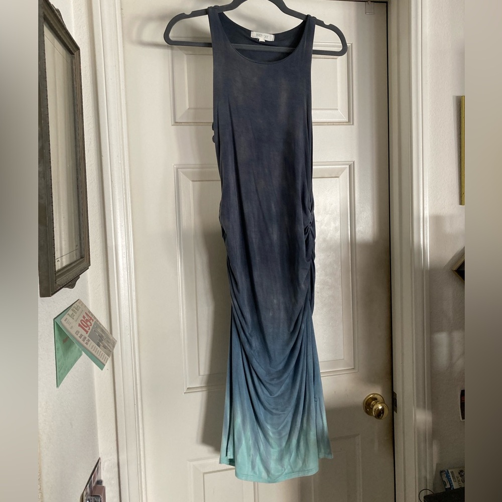 River and Sky-Gradient Blue Sleeveless Dress size L